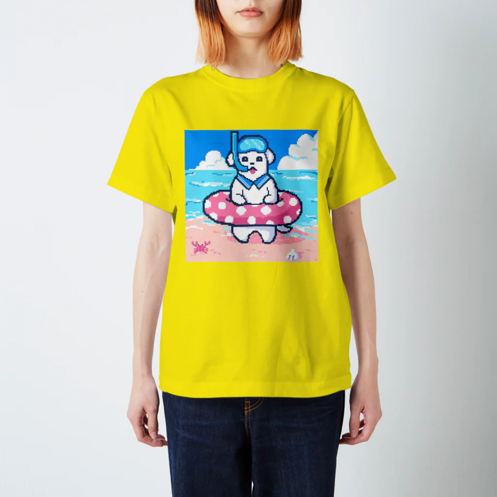 SWEET＆SPICY 【 すいすぱ 】ダーツの🐶夏が楽しみすぎる犬🌞🌊（ドット） スタンダードTシャツ