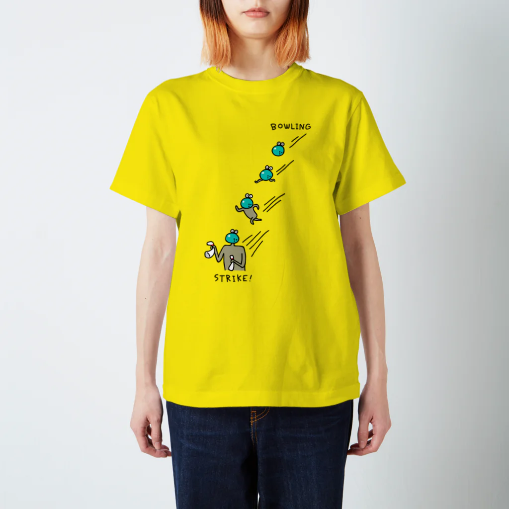 PokuStarのボウリング　ピンをへし折る スタンダードTシャツ