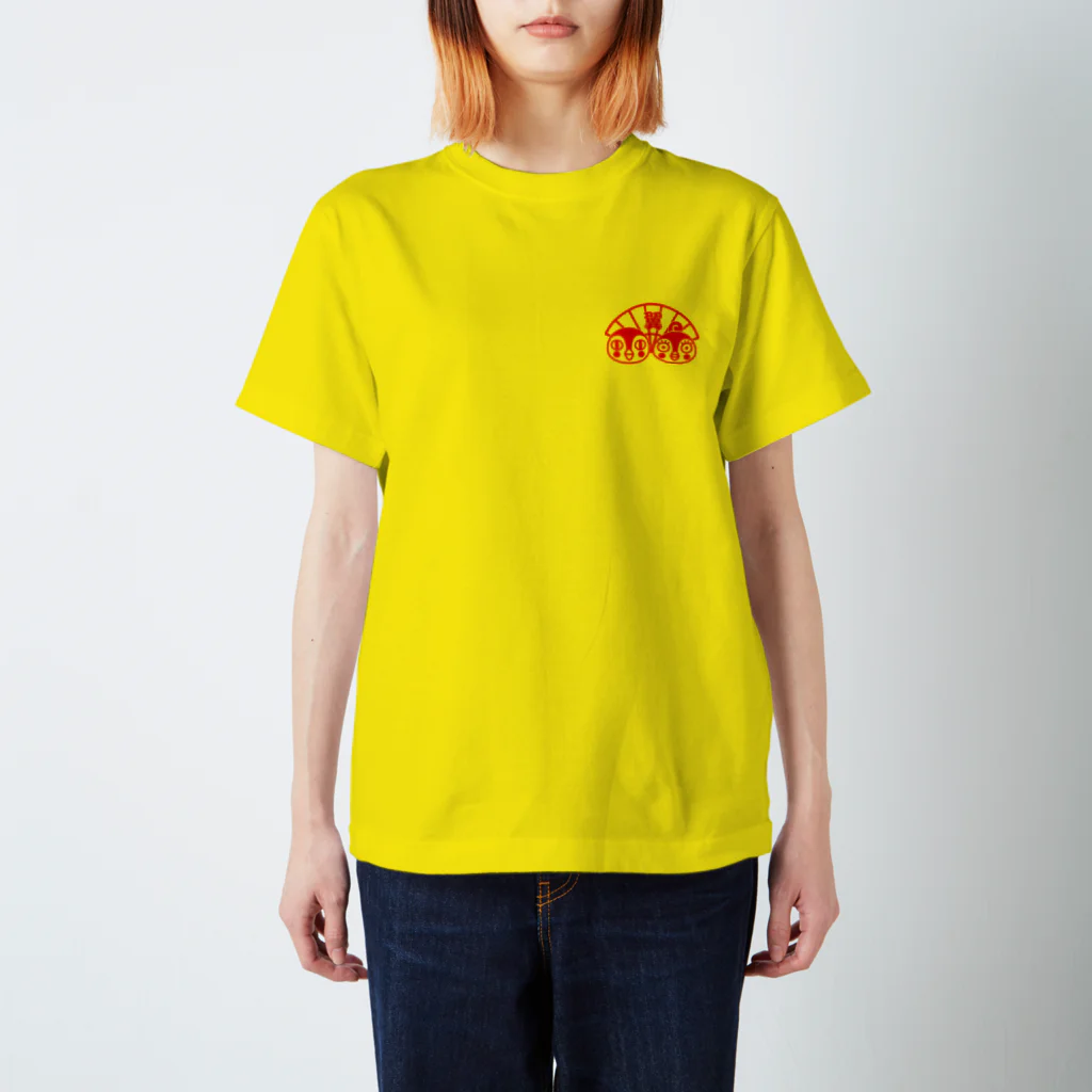 サトウ ヨーコの翼仲良しすずめ（赤プリント） Regular Fit T-Shirt