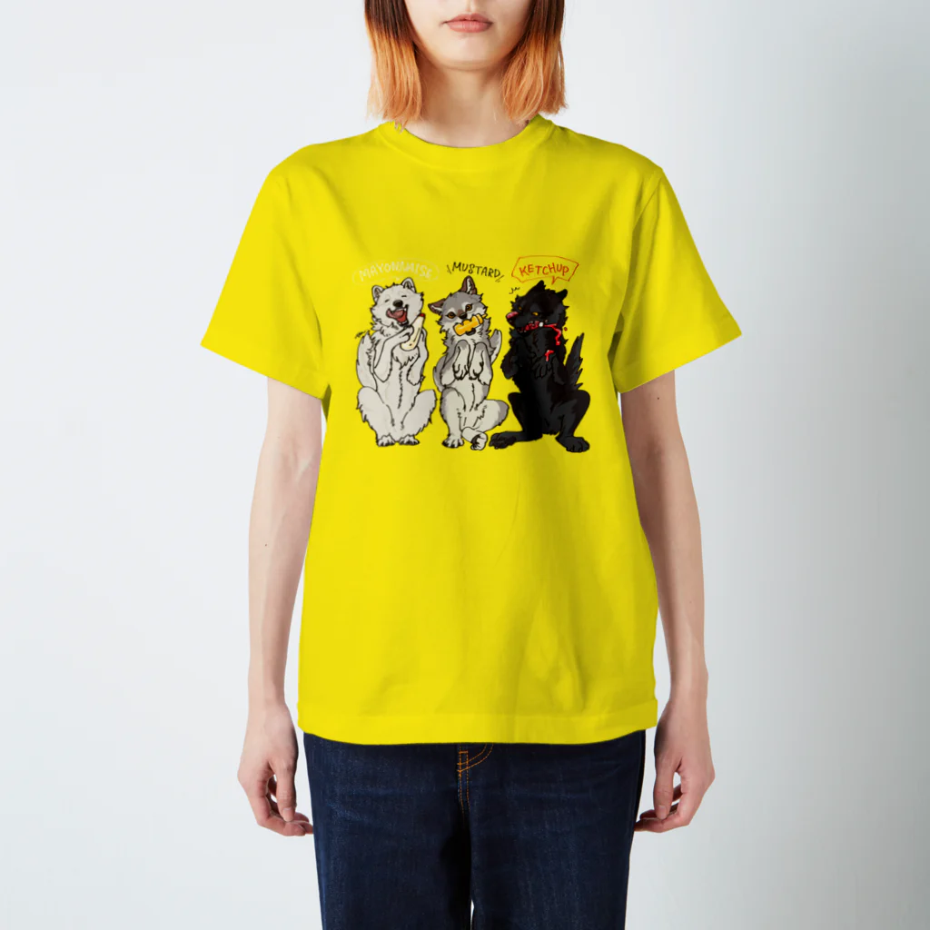 タタナ幻獣館のマヨネーズマスタードケチャップなオオカミ スタンダードTシャツ