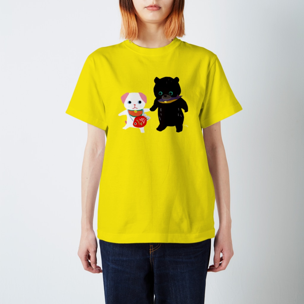 おばけ商店のTOYTOY＜鯛狆と木彫りの熊＞ Regular Fit T-Shirt