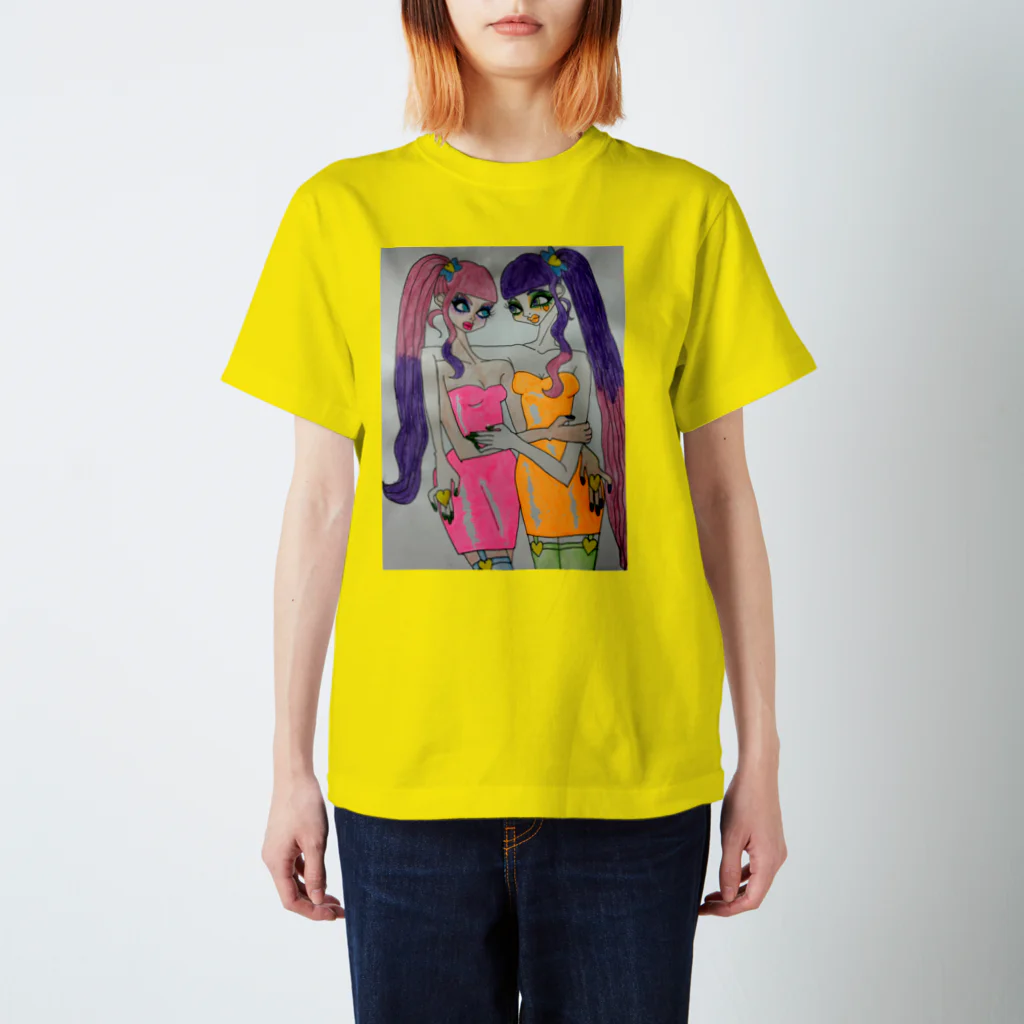 chanchanz handmade with LOVEのneon dressed girls スタンダードTシャツ