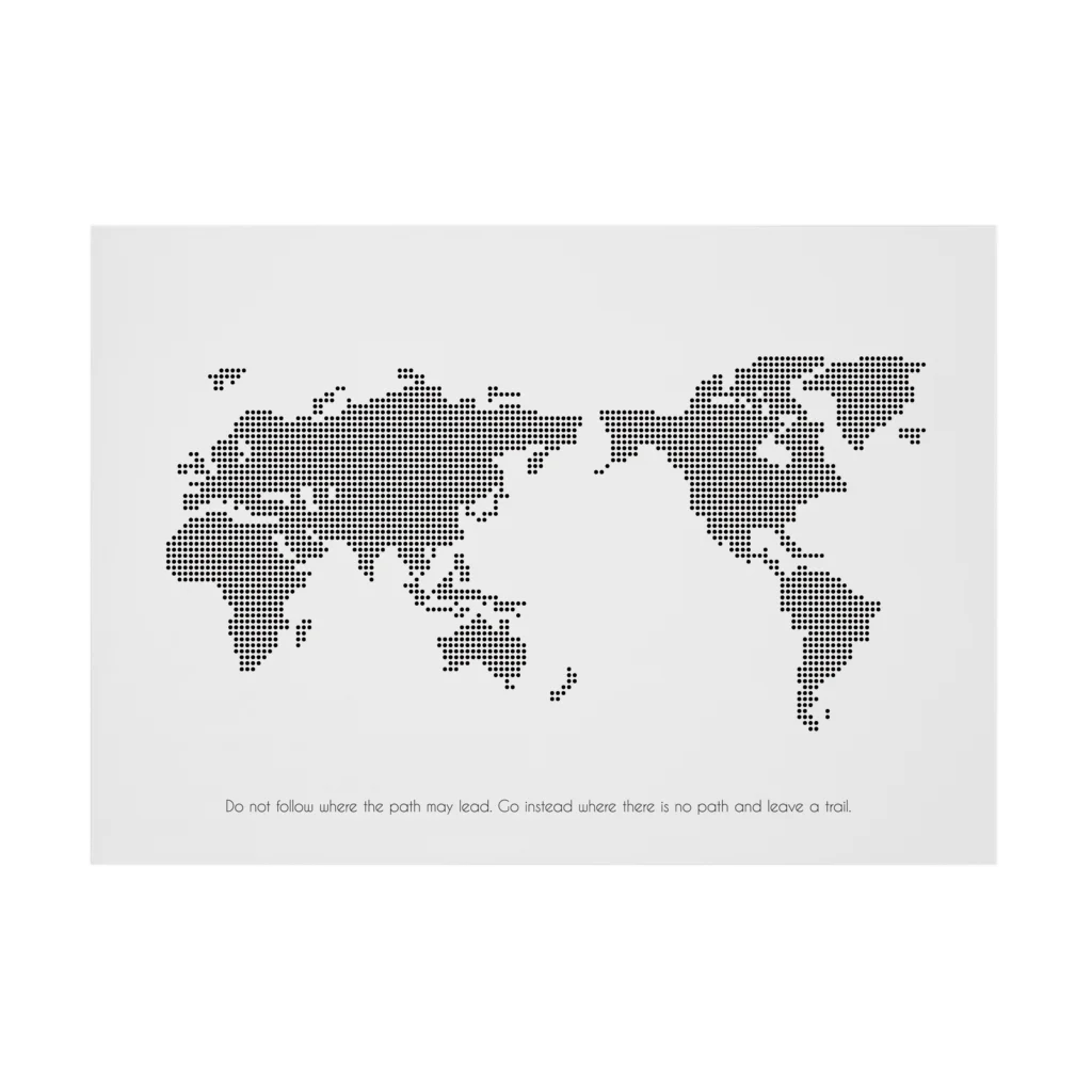 highlandの -Dot World map- Stickable Poster :horizontal position