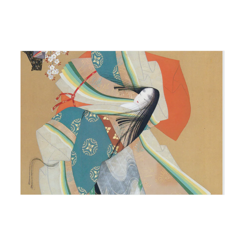 寿めでたや(ukiyoe)の日本画：上村松園_伊勢大輔(1929) Stickable Poster :horizontal position