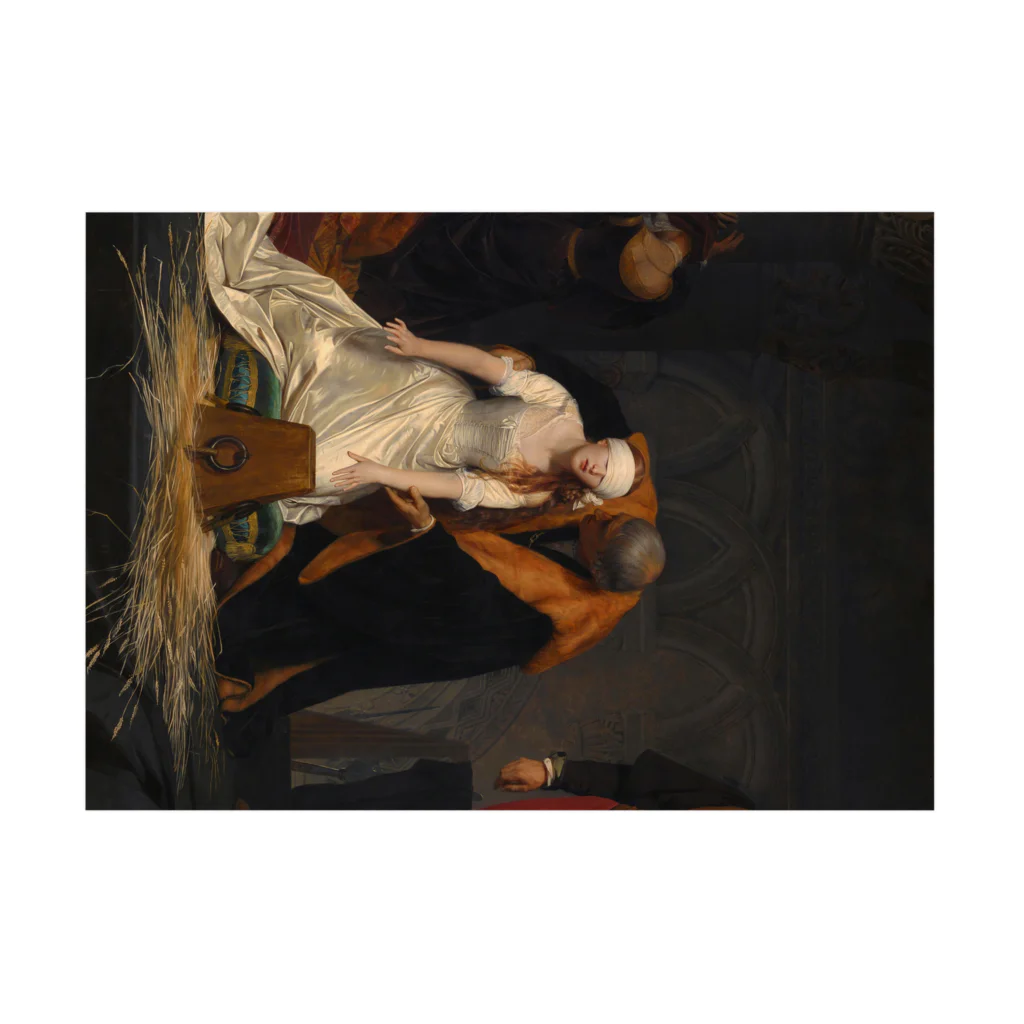 世界美術商店のレディ・ジェーン・グレイの処刑 / The Execution of Lady Jane Grey Stickable Poster :horizontal position