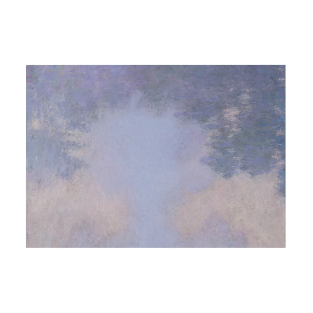 世界美術商店のジヴェルニー近郊のセーヌ川支流(霧) / Branch of the Seine near Giverny (Mist) Stickable Poster :horizontal position