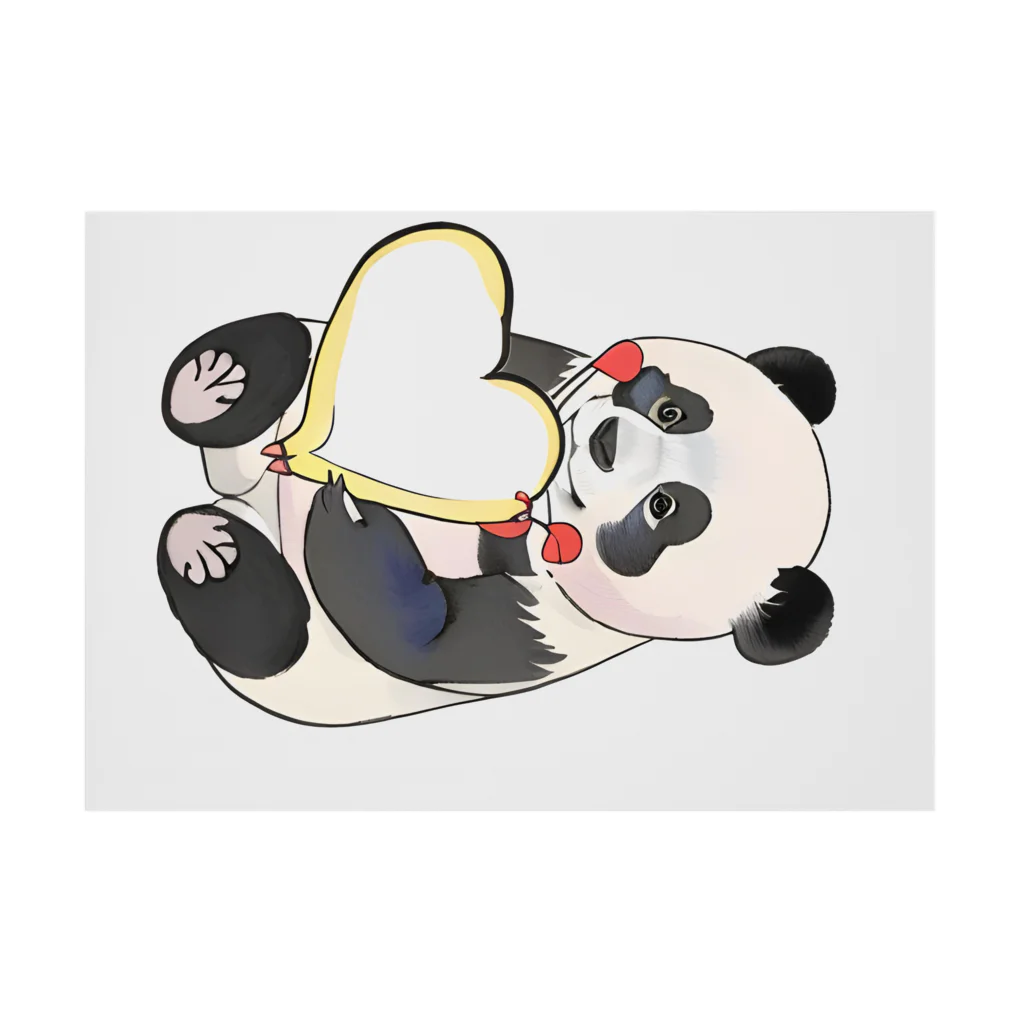 愛を届けるパンダの愛を送るパンダ Stickable Poster :horizontal position