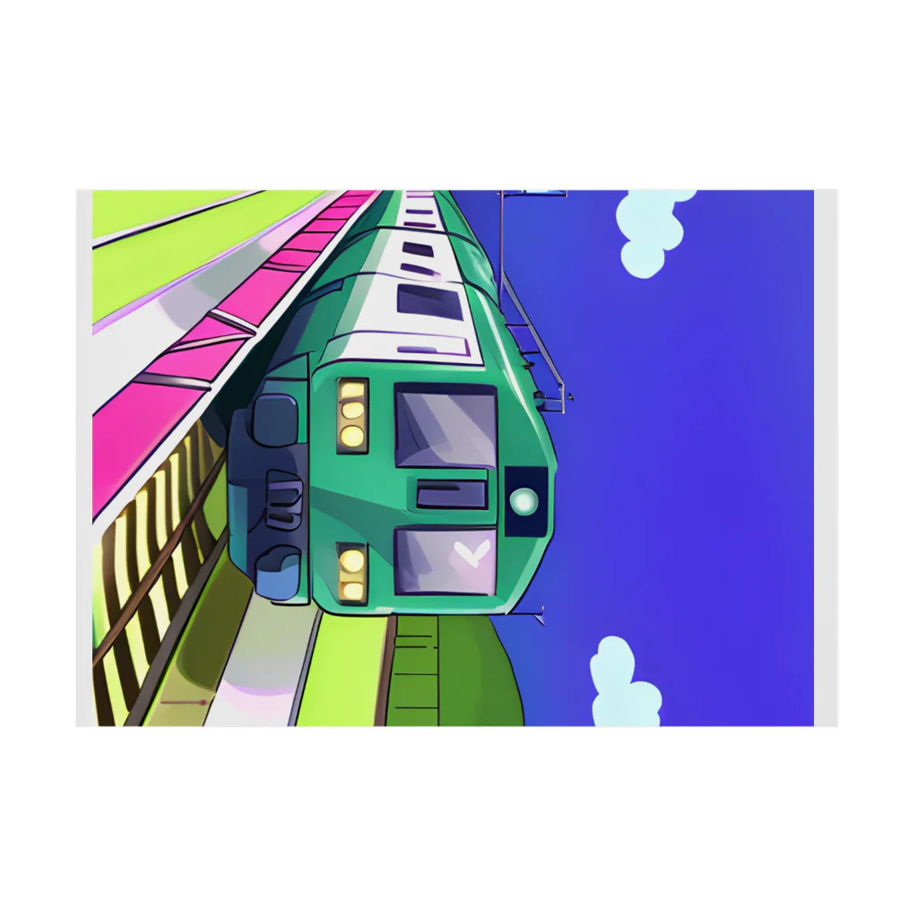 Yokaze_8の緑色の電車 吸着ポスターの横向き