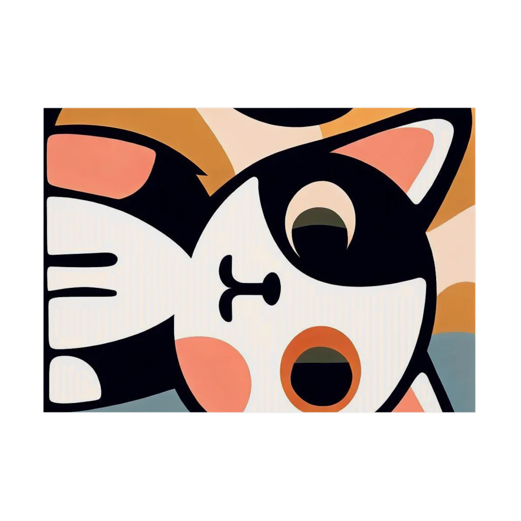 T2 Mysterious Painter's ShopのMysterious Cat Stickable Poster :horizontal position