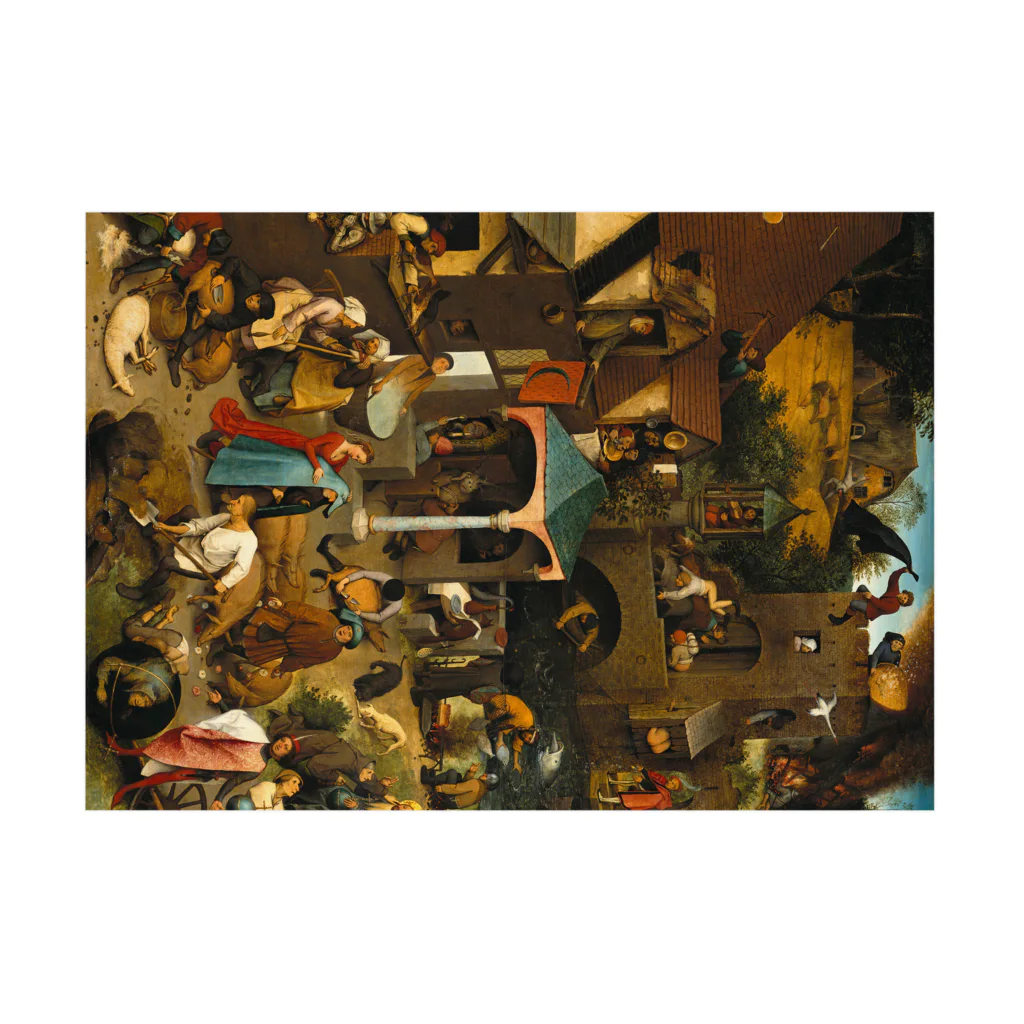 世界美術商店のネーデルラントの諺 / Netherlandish Proverbs Stickable Poster :horizontal position