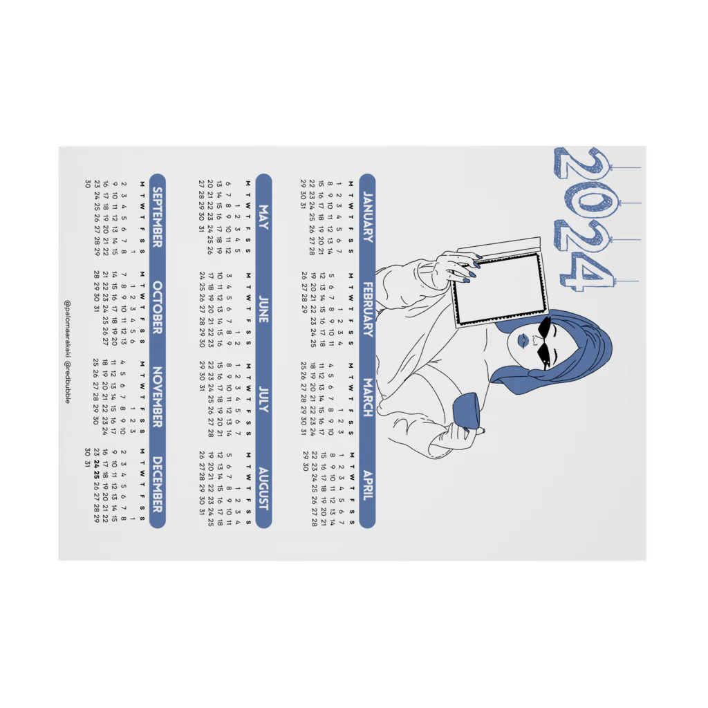 ArakakiPalomaの2024 年のカレンダー 吸着ポスターの横向き