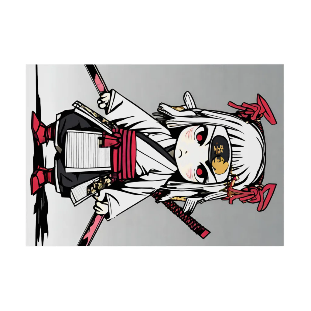 Zamurai【侍-samurai-】アートの女流Zamurai【侍女-makatachi-】ディフォルメ Stickable Poster :horizontal position