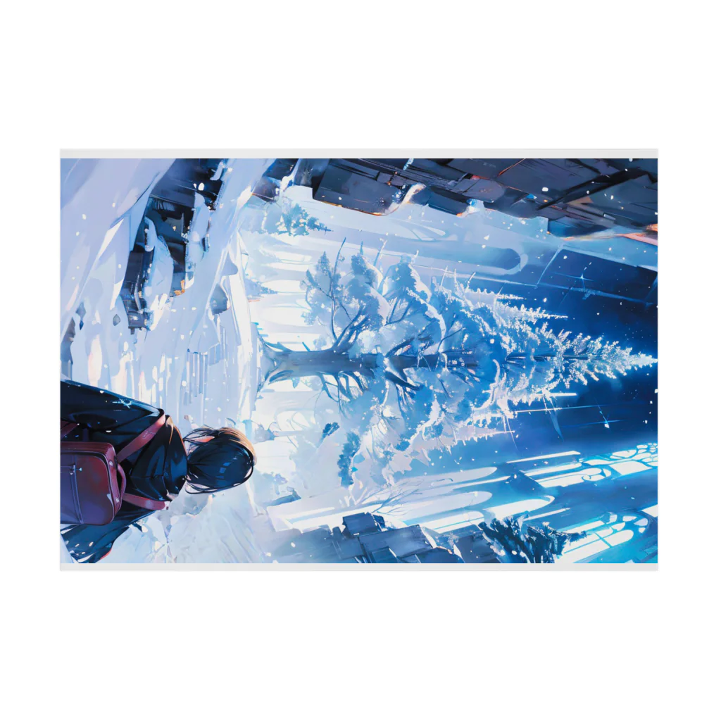 卯月なのかのMagical Winter Journey　〜雪に染められた銀世界の旅〜　No.3「常雪樹」 Stickable Poster :horizontal position
