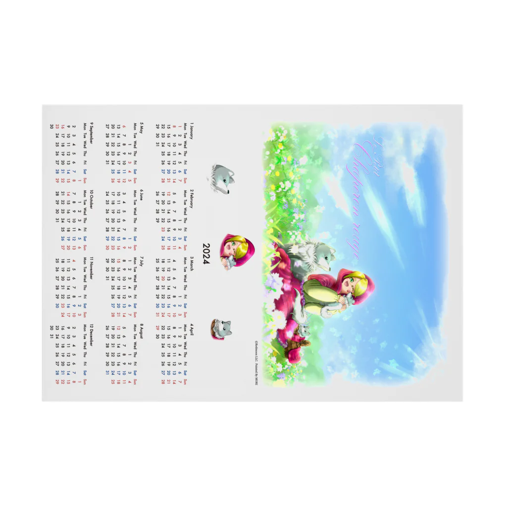 REDMOON_SAPPOROの赤ずきんちゃんカレンダー 2024 Stickable Poster :horizontal position
