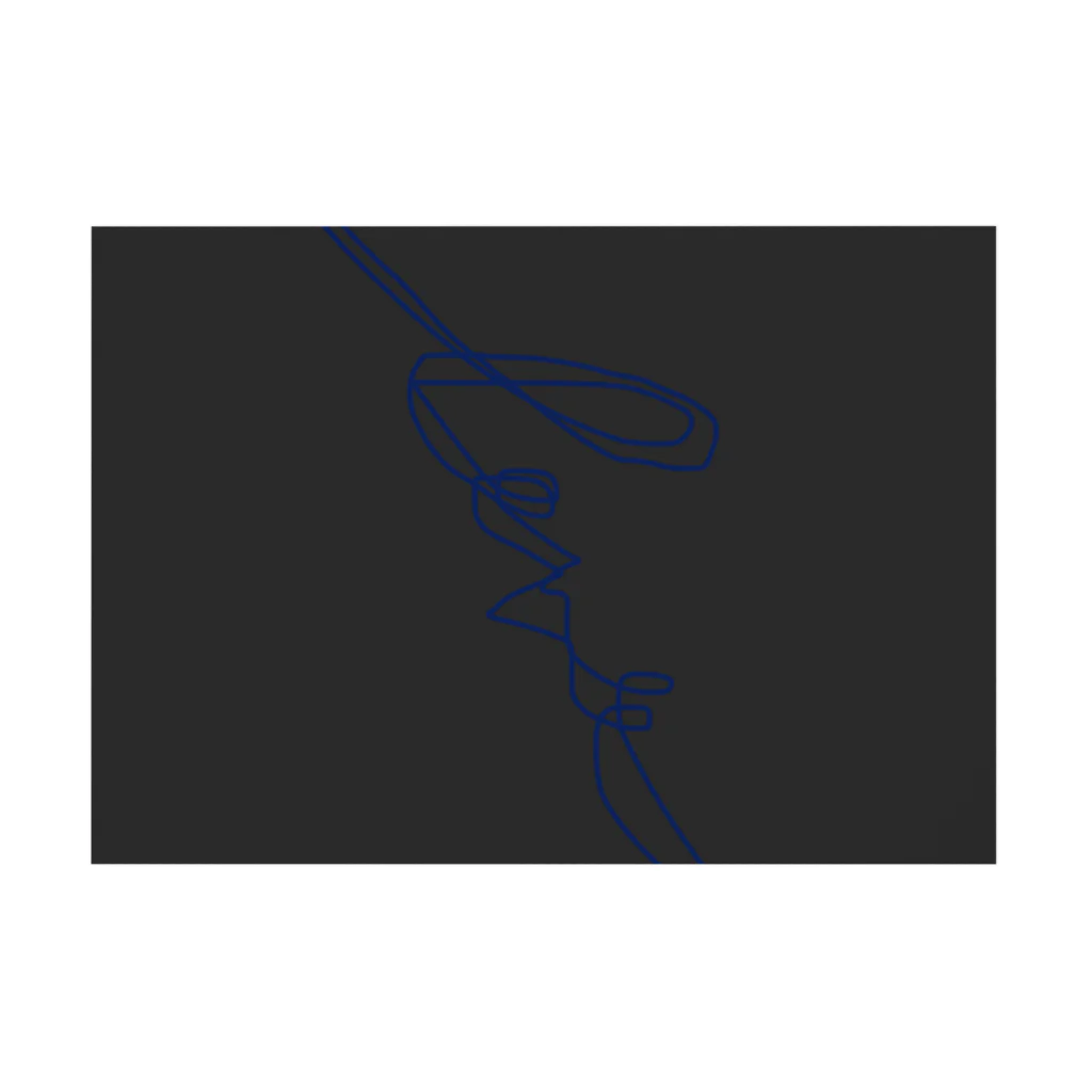 rilybiiのBlue LogoArt × Charcoal 吸着ポスターの横向き