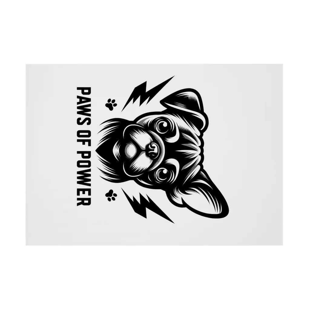 Urban pawsのパグチワワ「Paws of Power」 Stickable Poster :horizontal position