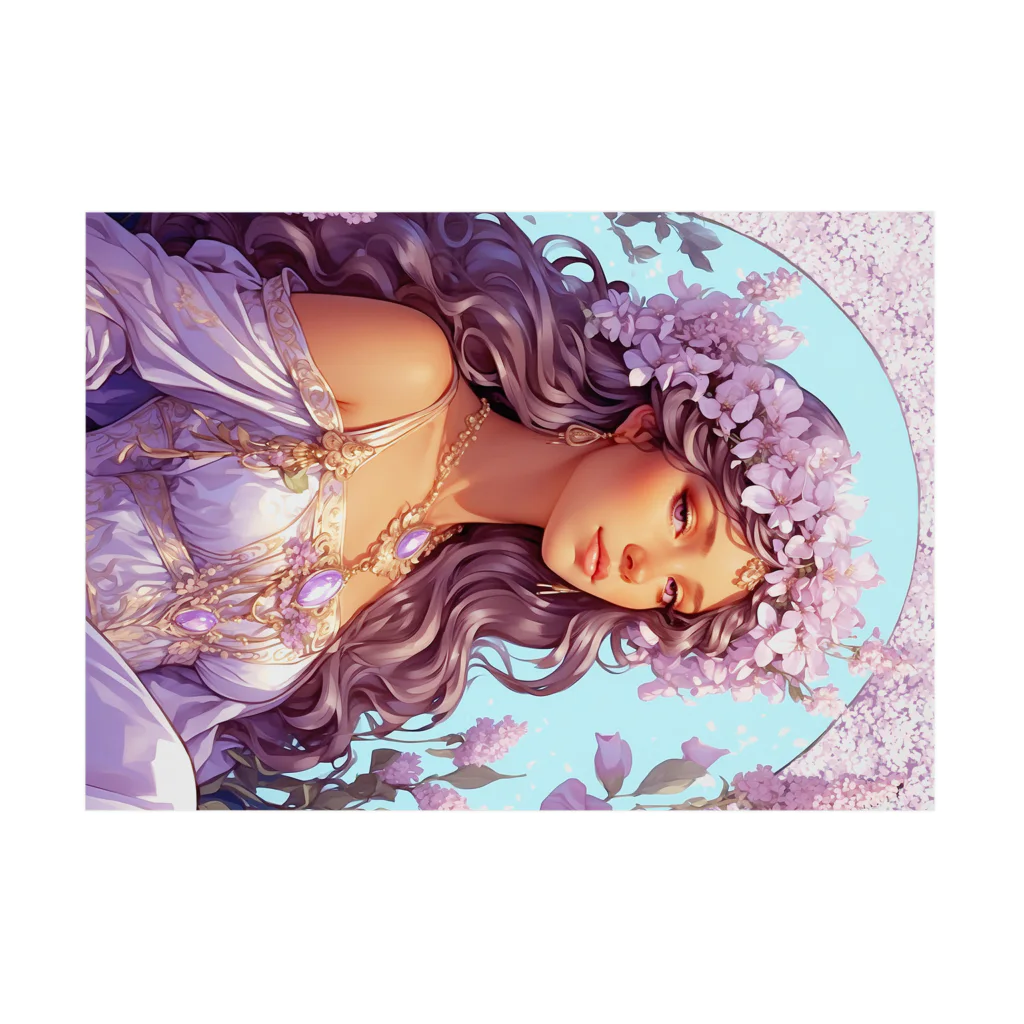 metaのライラックの花の妖精・精霊の少女の絵画 吸着ポスターの横向き