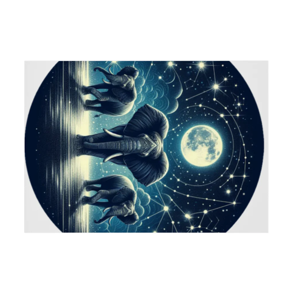 FUMYのNight  Elephant Symphonic Stickable Poster :horizontal position