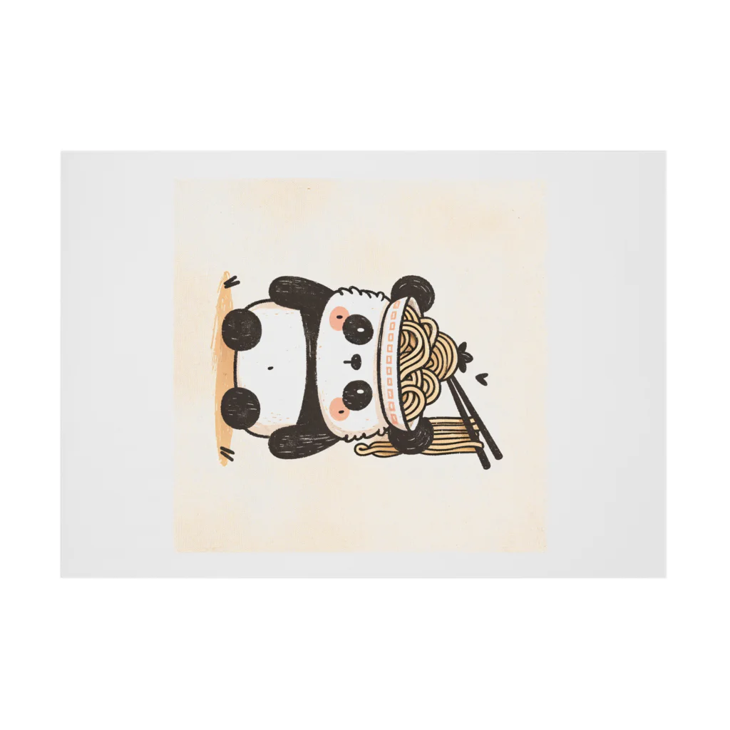 もぐふわアニマルズのふわふわパンダのラーメンワンダーランド 吸着ポスターの横向き