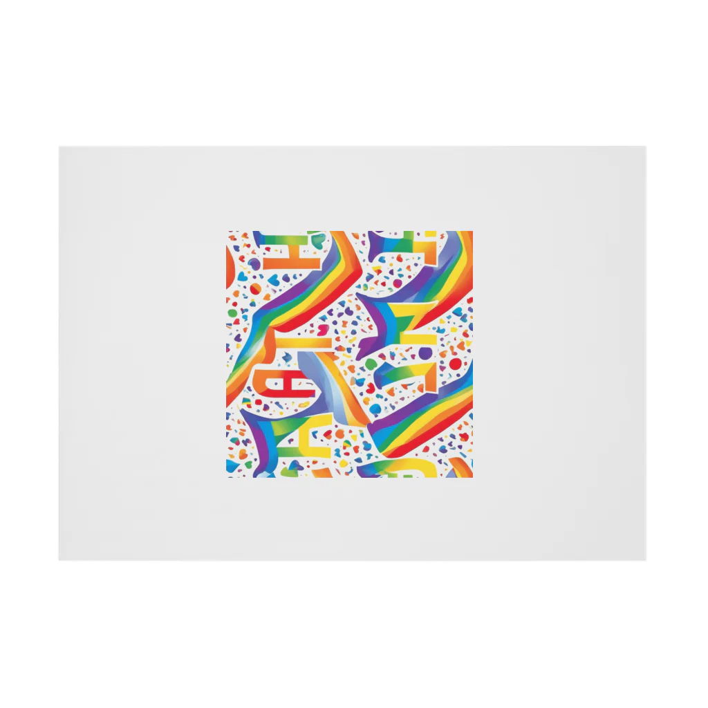 Happy　Rainbow　Flagのレインボーフラッグ Stickable Poster :horizontal position