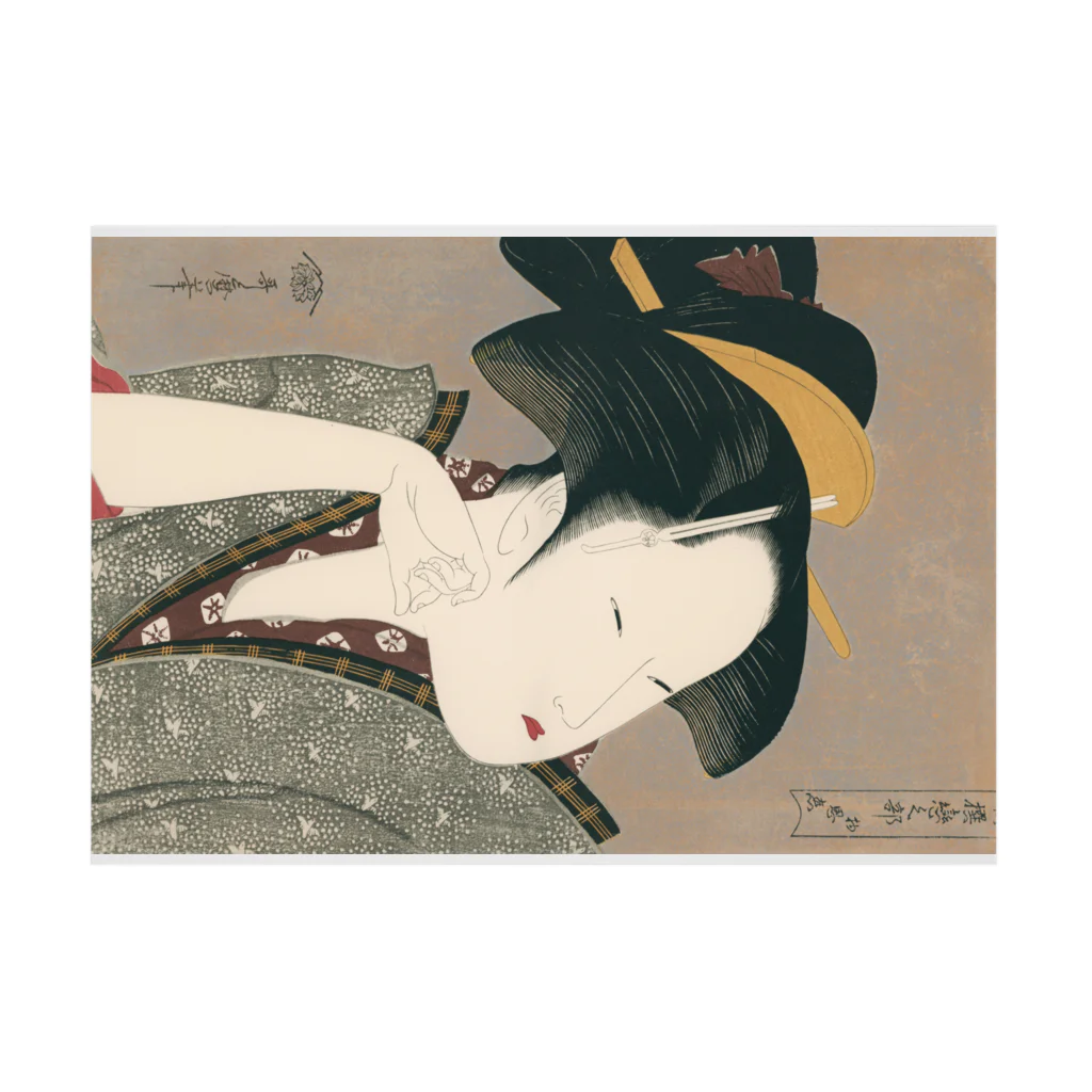 寿めでたや(ukiyoe)の浮世絵：喜多川歌麿_物思恋 Stickable Poster :horizontal position