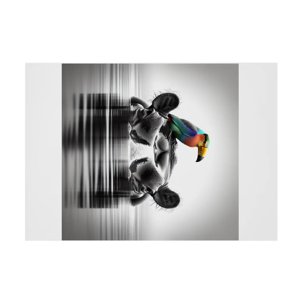 chaochao0701のカバと小鳥の友情 Stickable Poster :horizontal position