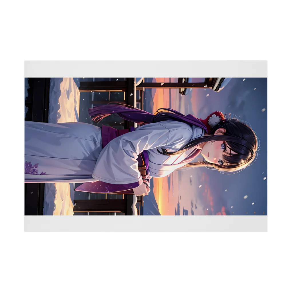 kimono_musume  AI artのscene5 Stickable Poster :horizontal position