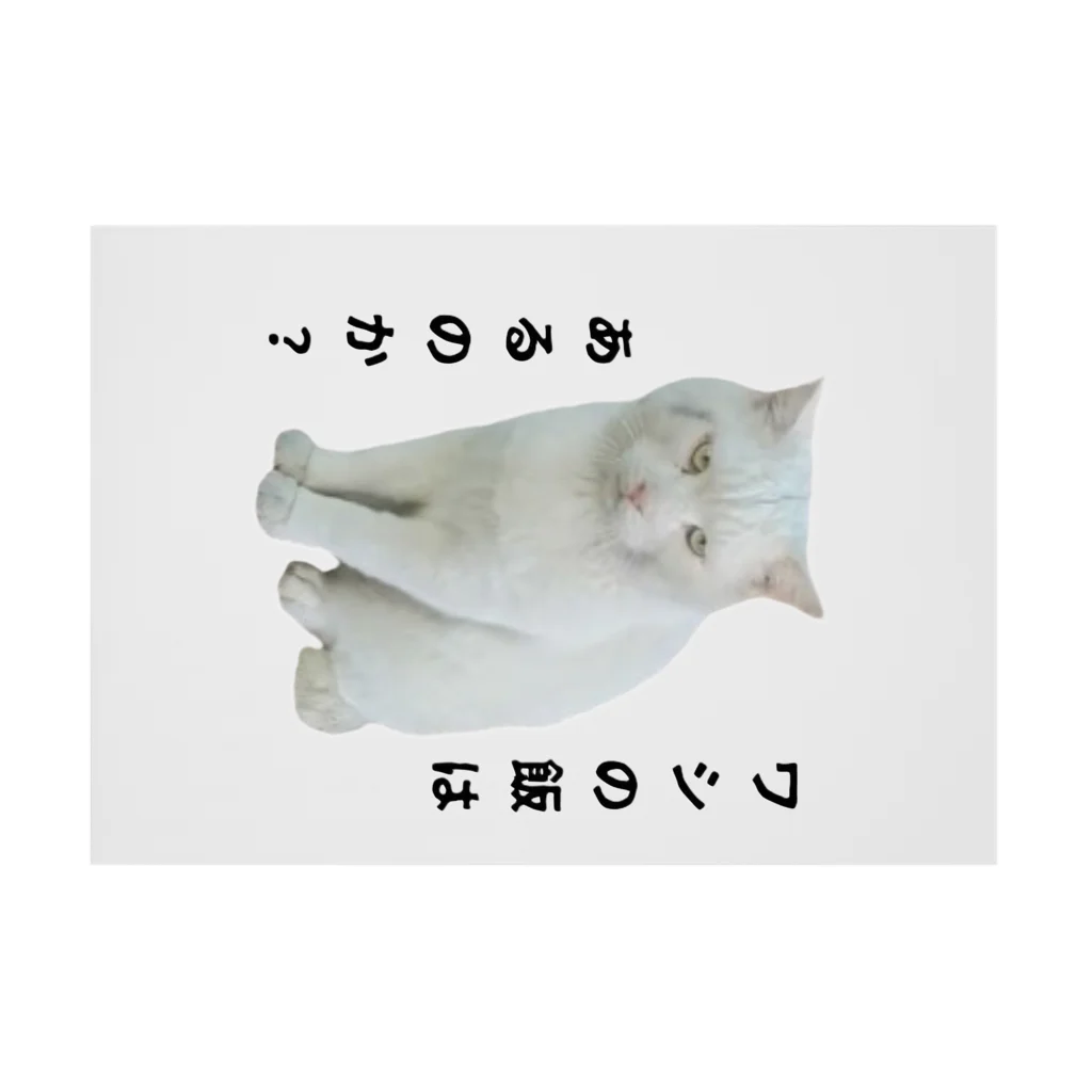 猫の笑顔の白猫お父さん Stickable Poster :horizontal position