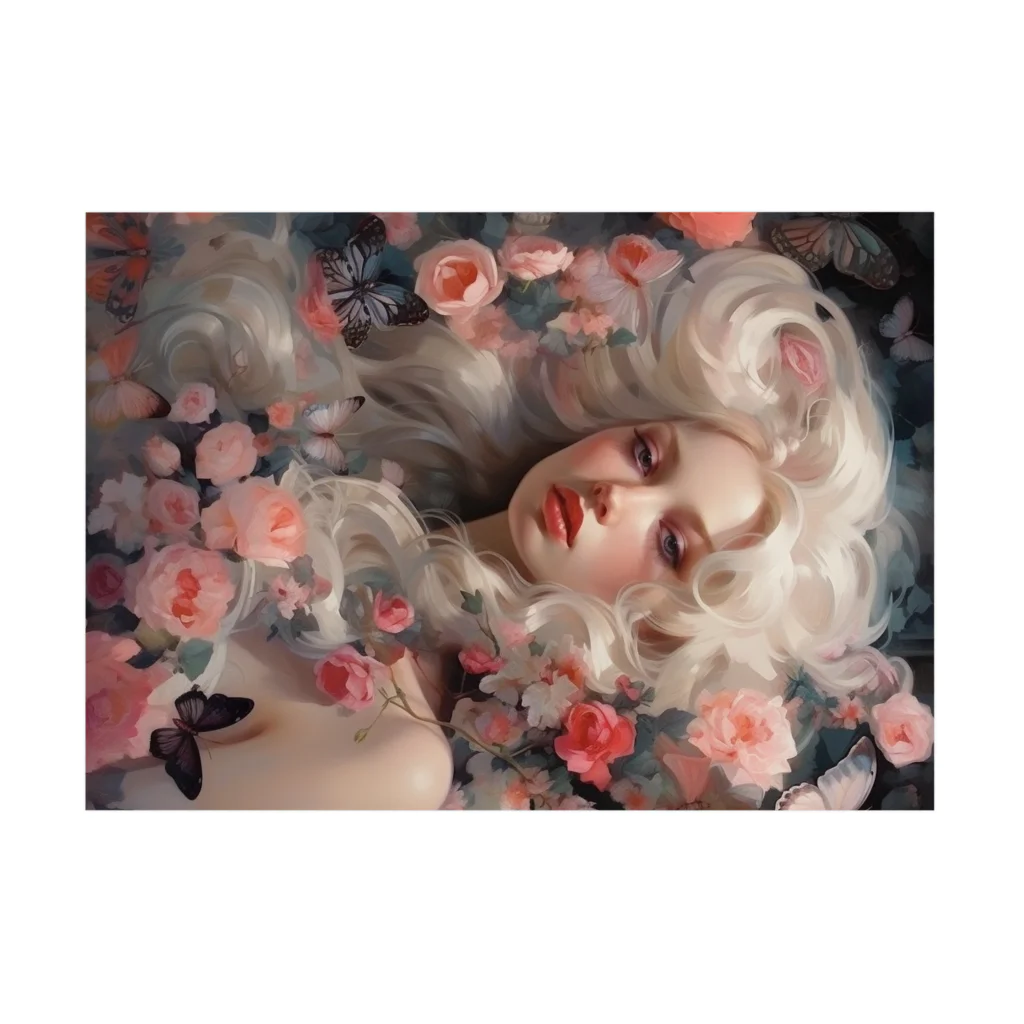 AQUAMETAVERSEの花と美女　なでしこ1478 Stickable Poster :horizontal position