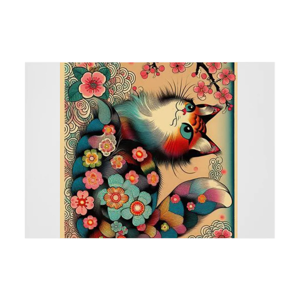 chaochao0701の浮世絵風　カラフル猫「Ukiyo-e-style Colorful Cat」「浮世绘风格的多彩猫」 Stickable Poster :horizontal position