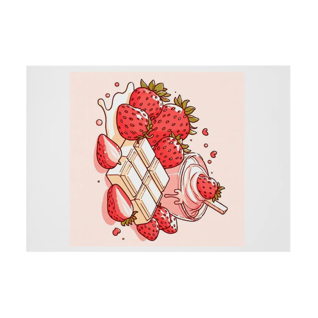 すとろべりぃの苺とピンクとホワイトチョコレートが可愛い3 吸着ポスターの横向き