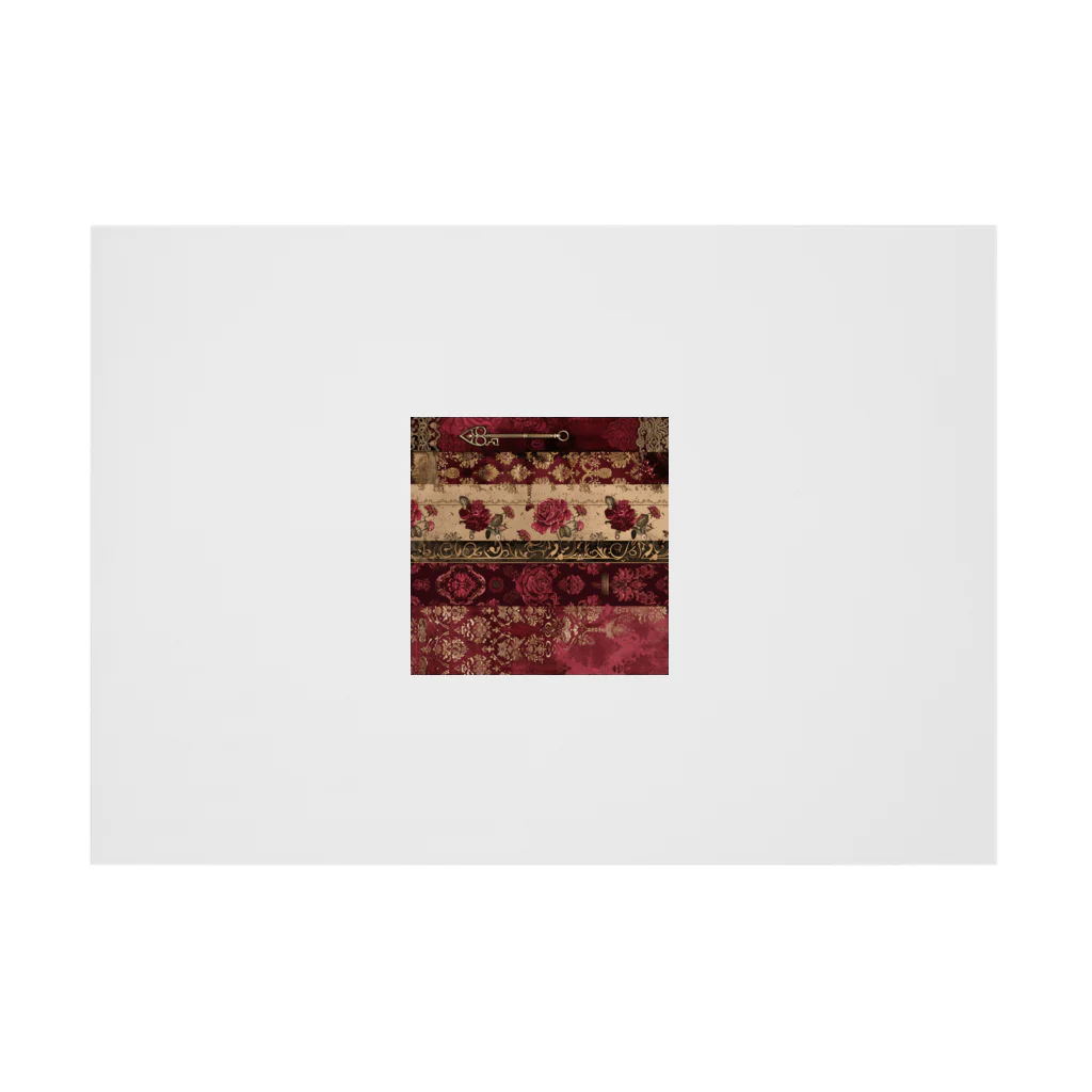 オンラインショップイエローリーフの赤い薔薇　白い薔薇　鍵　可愛い　 Stickable Poster :horizontal position