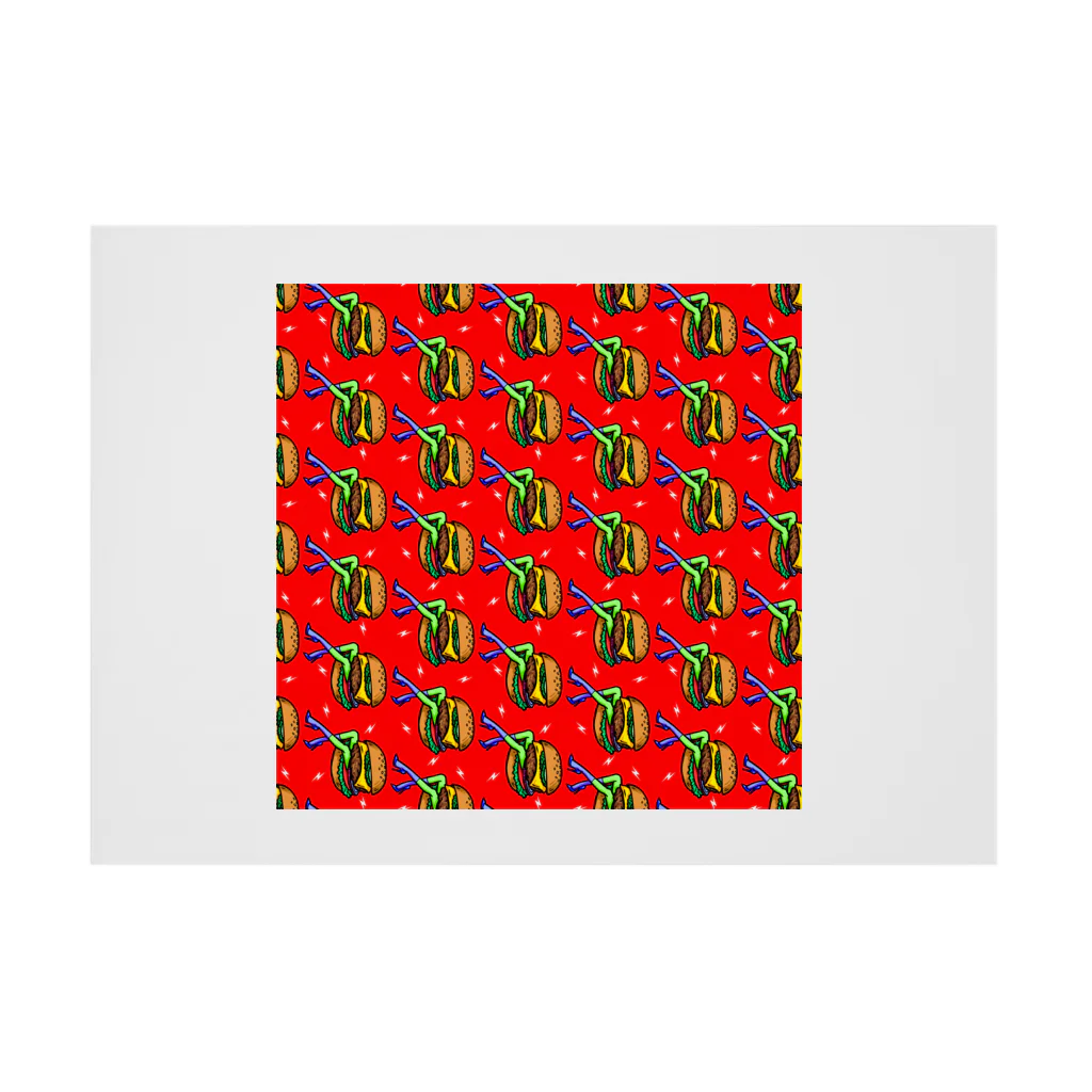 Mieko_Kawasakiのハッピーハンバーガータイム　AO 赤 Stickable Poster :horizontal position