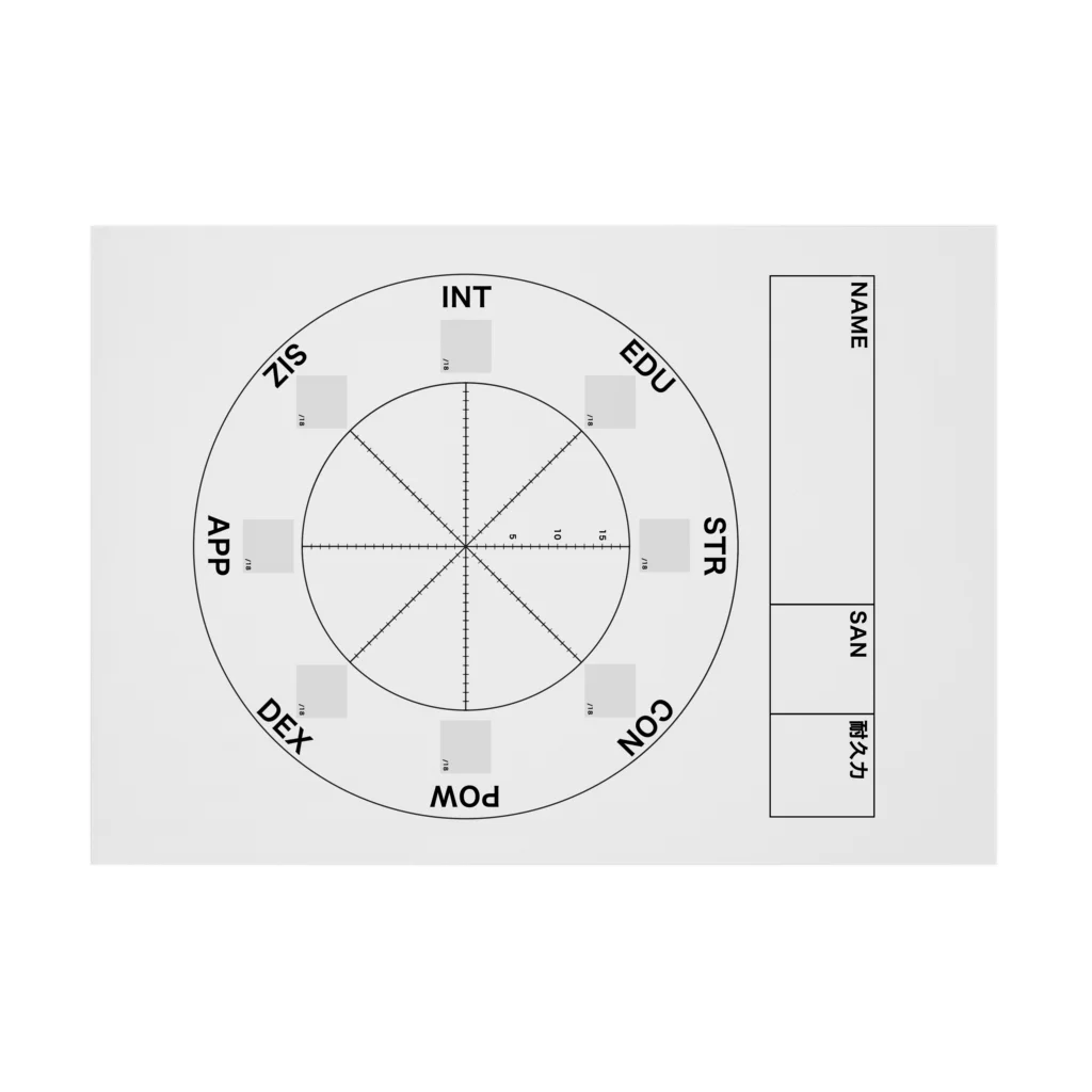 ozkのCoCステータス名前付gr Stickable Poster :horizontal position