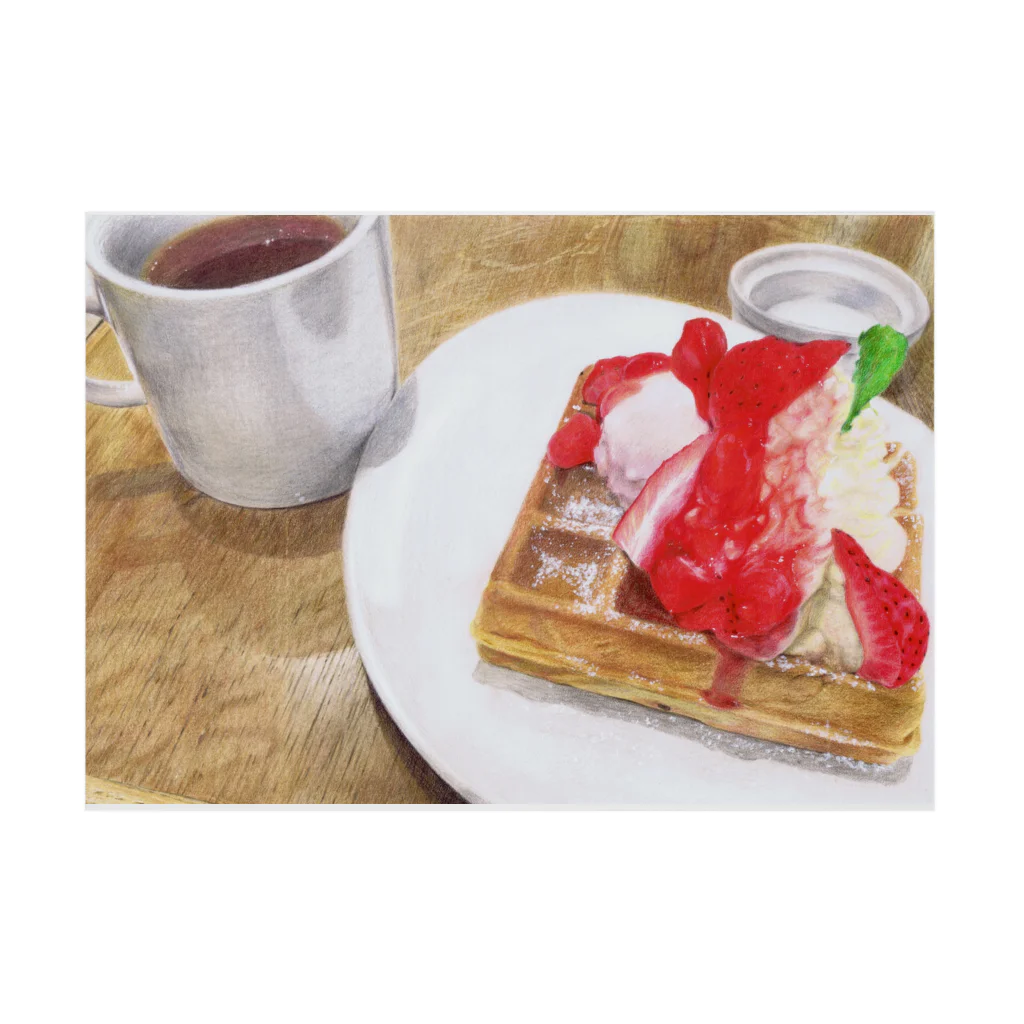 Mutsumi T shopのStrawberry waffle  吸着ポスターの横向き