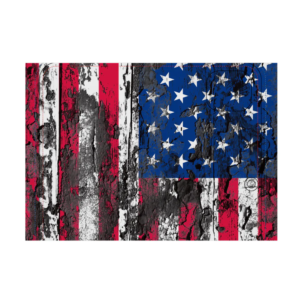 AQ-BECKのGRUNGE-flag_USA Stickable Poster :horizontal position