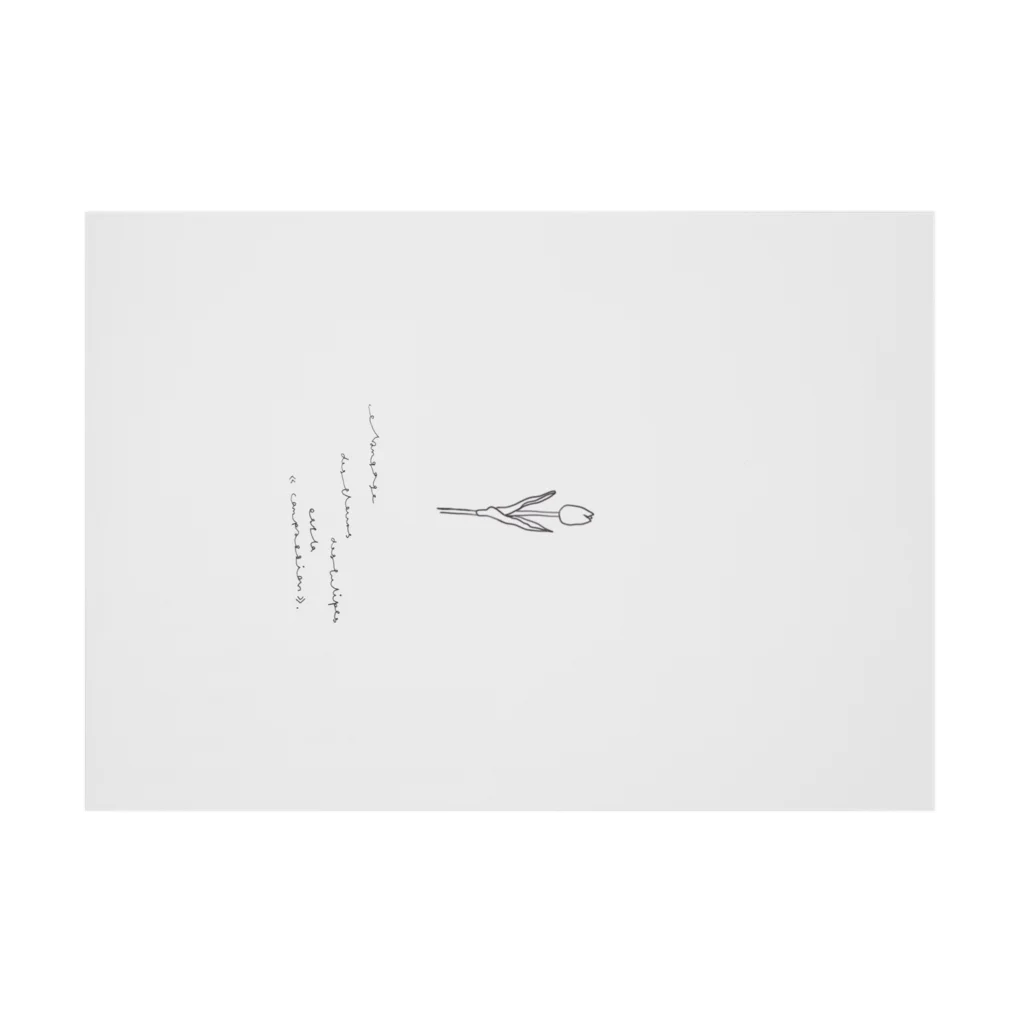 rilybiiのbaby gray pink 線画tulip 花言葉  Stickable Poster :horizontal position