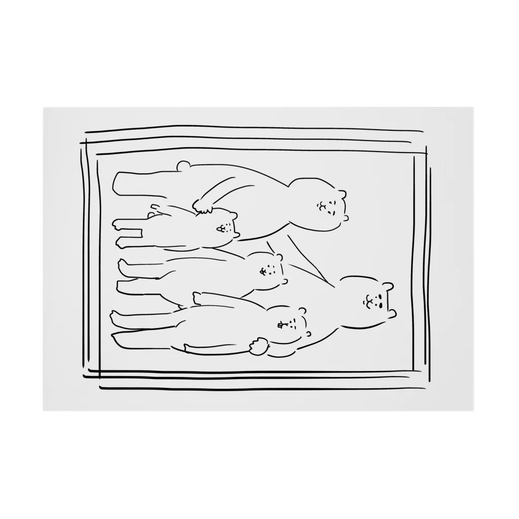 けちゃっぷごはんのお店の家族写真（くま）黒 Stickable Poster :horizontal position