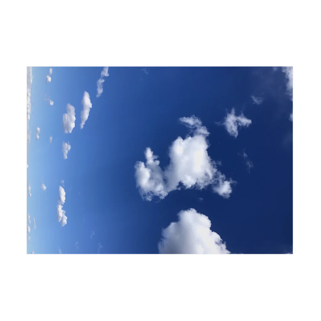 SORAIROの青空　白い雲　ふんわり 吸着ポスターの横向き