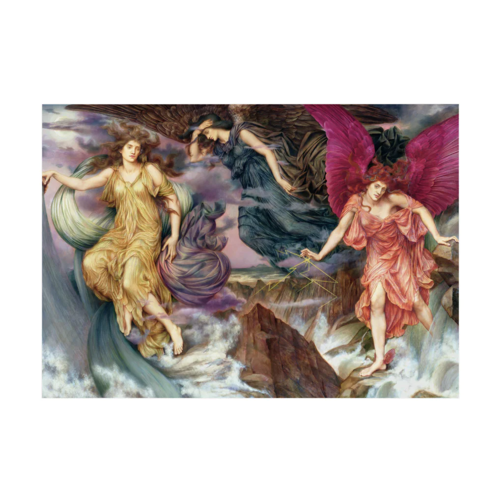 世界の絵画アートグッズのイーヴリン・ド・モーガン 《嵐の聖霊》 吸着ポスターの横向き