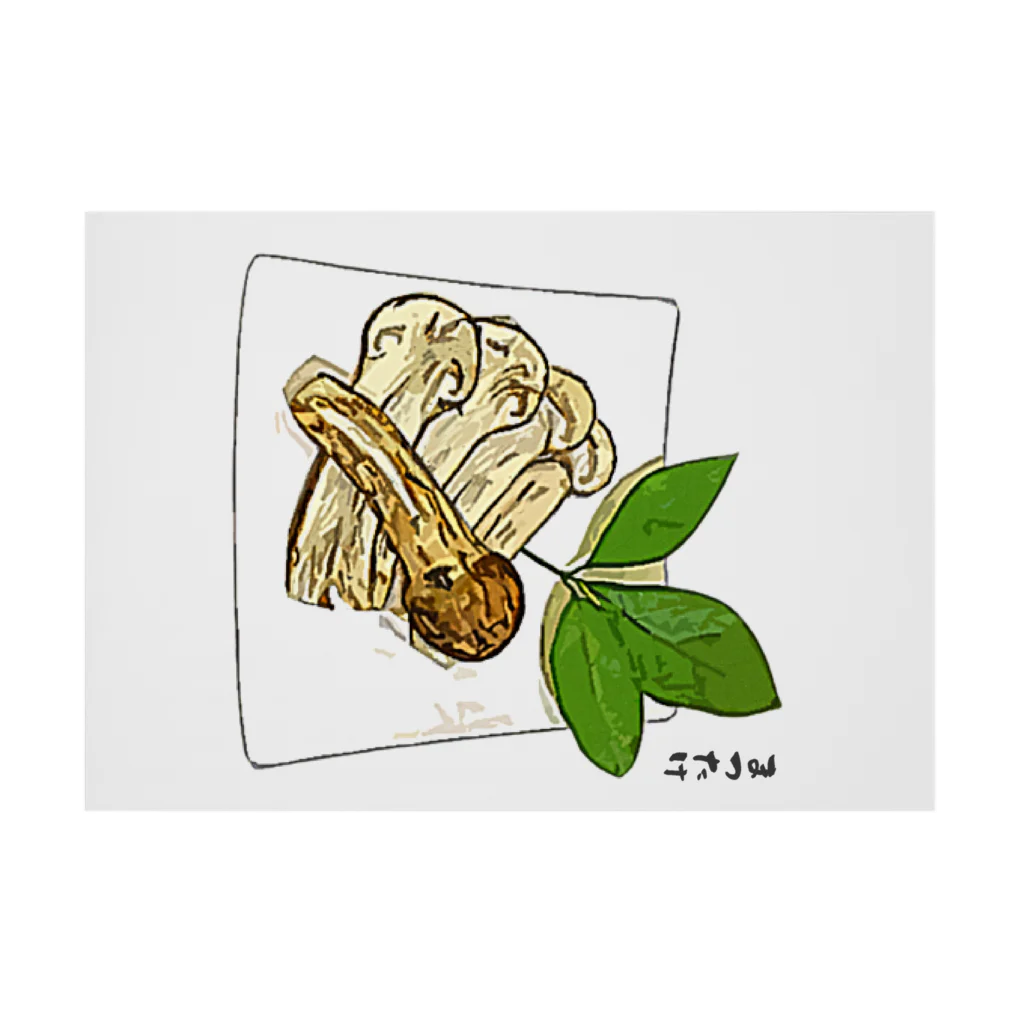脂身通信Ｚの秋田県産の松茸（スライス） 吸着ポスターの横向き