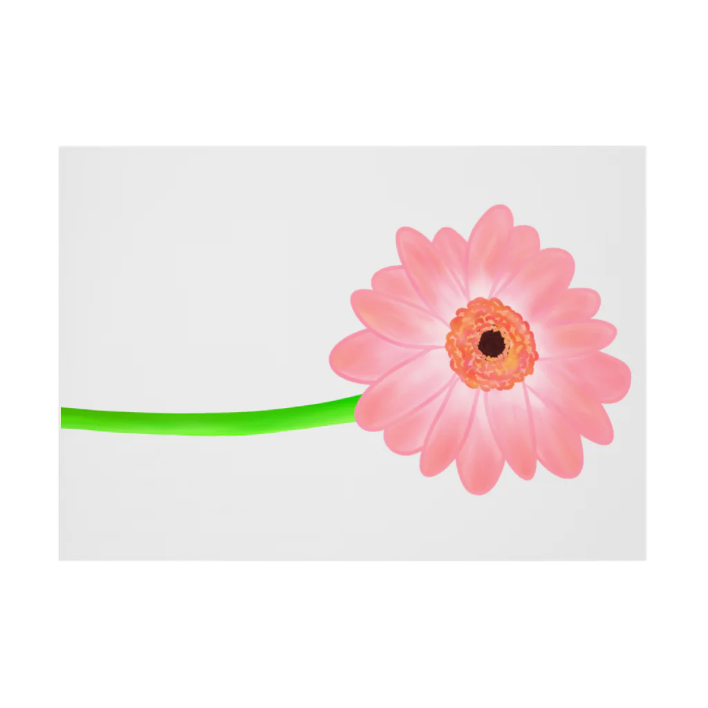Lily bird（リリーバード）の桃色ガーベラ１輪 Stickable Poster :horizontal position