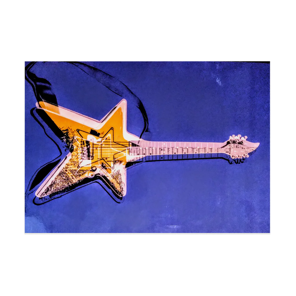 Rock★Star Guitar School 公式Goodsのアンディ・星ギター・ウォーホール Stickable Poster :horizontal position