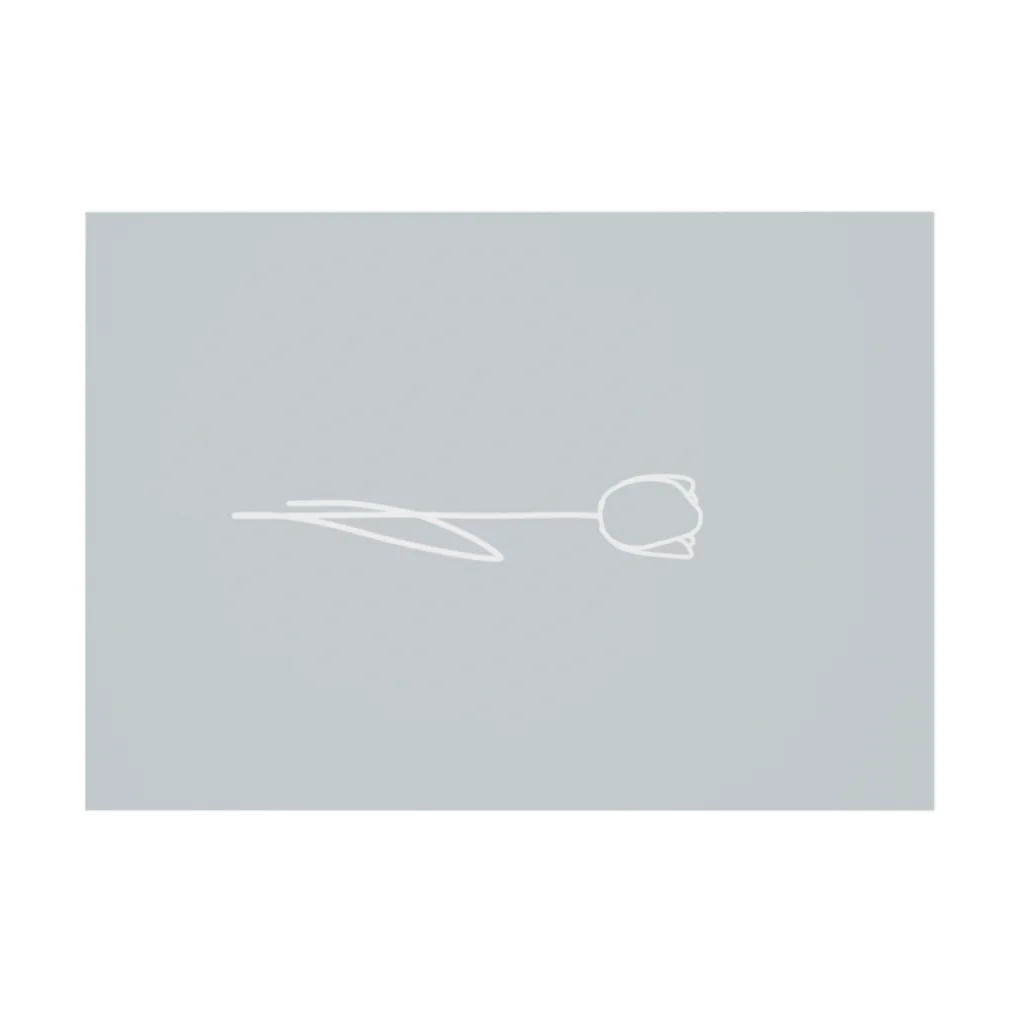 rilybiiのWhite Flower babygrayBlue Stickable Poster :horizontal position