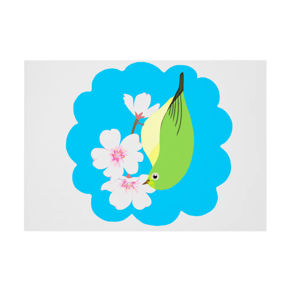 LalaHangeulの桜とメジロさん Stickable Poster :horizontal position