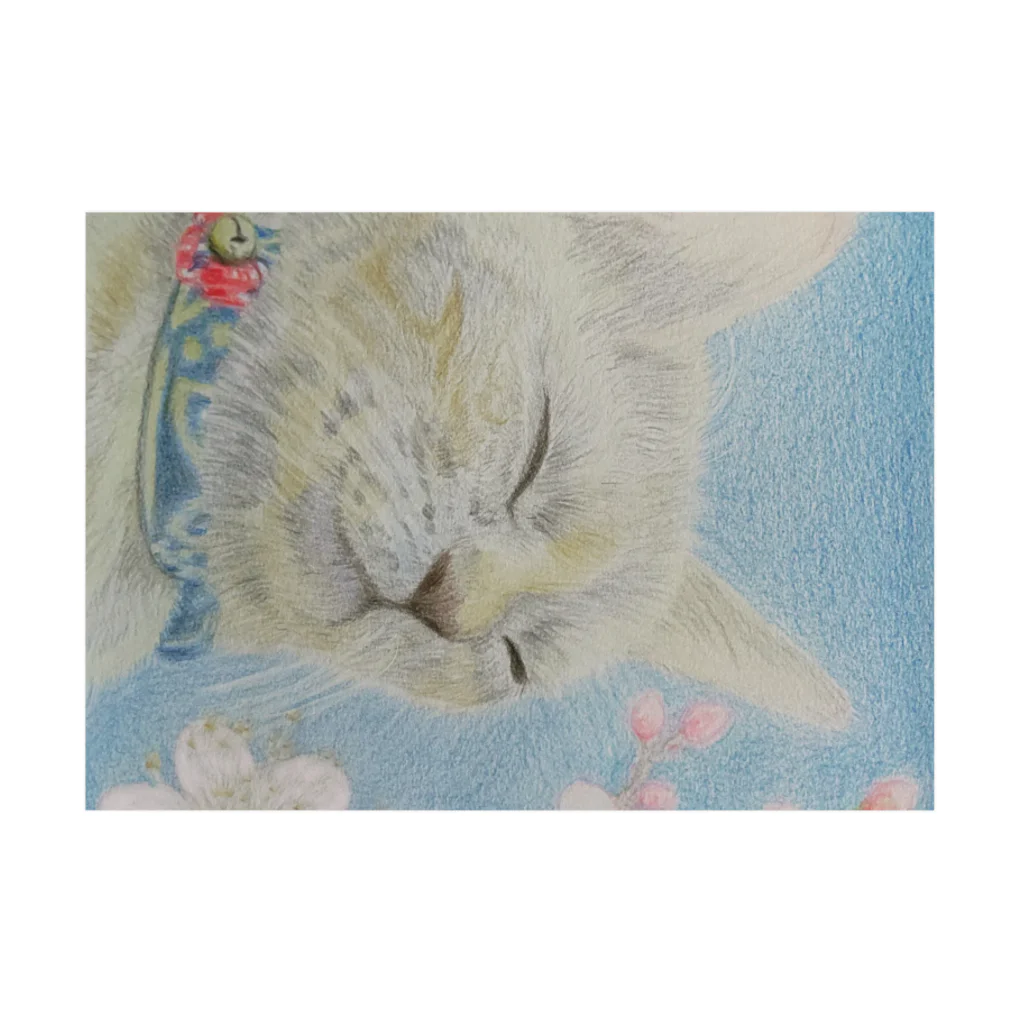 理絵のねこ ぬくぬく Stickable Poster :horizontal position