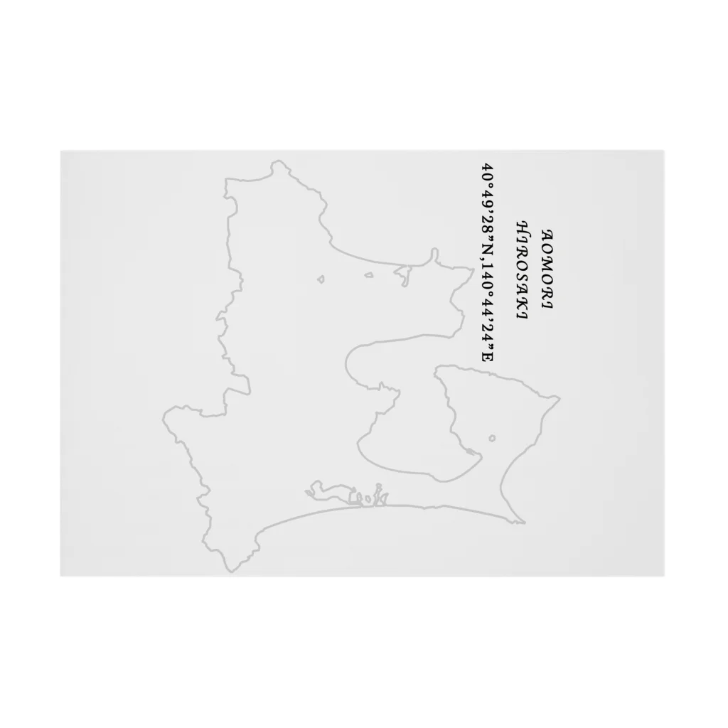 mutayuの青森県の地図 吸着ポスターの横向き