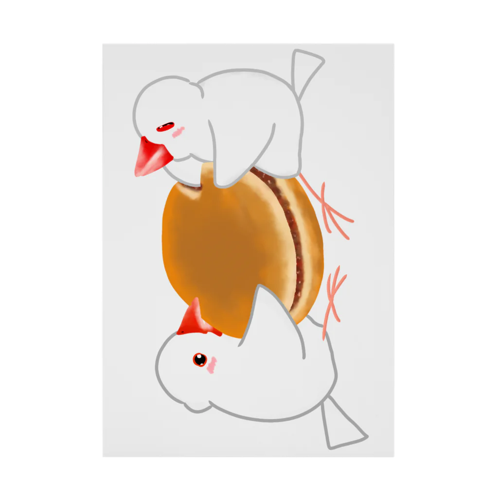 Lily bird（リリーバード）のどら焼きと文鳥ず 縦長 吸着ポスター