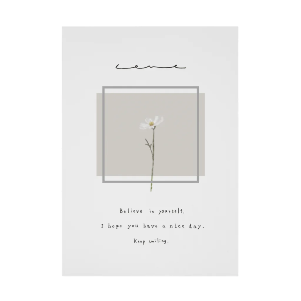 rilybiiのwhite grayish peach tea × white flower Stickable Poster