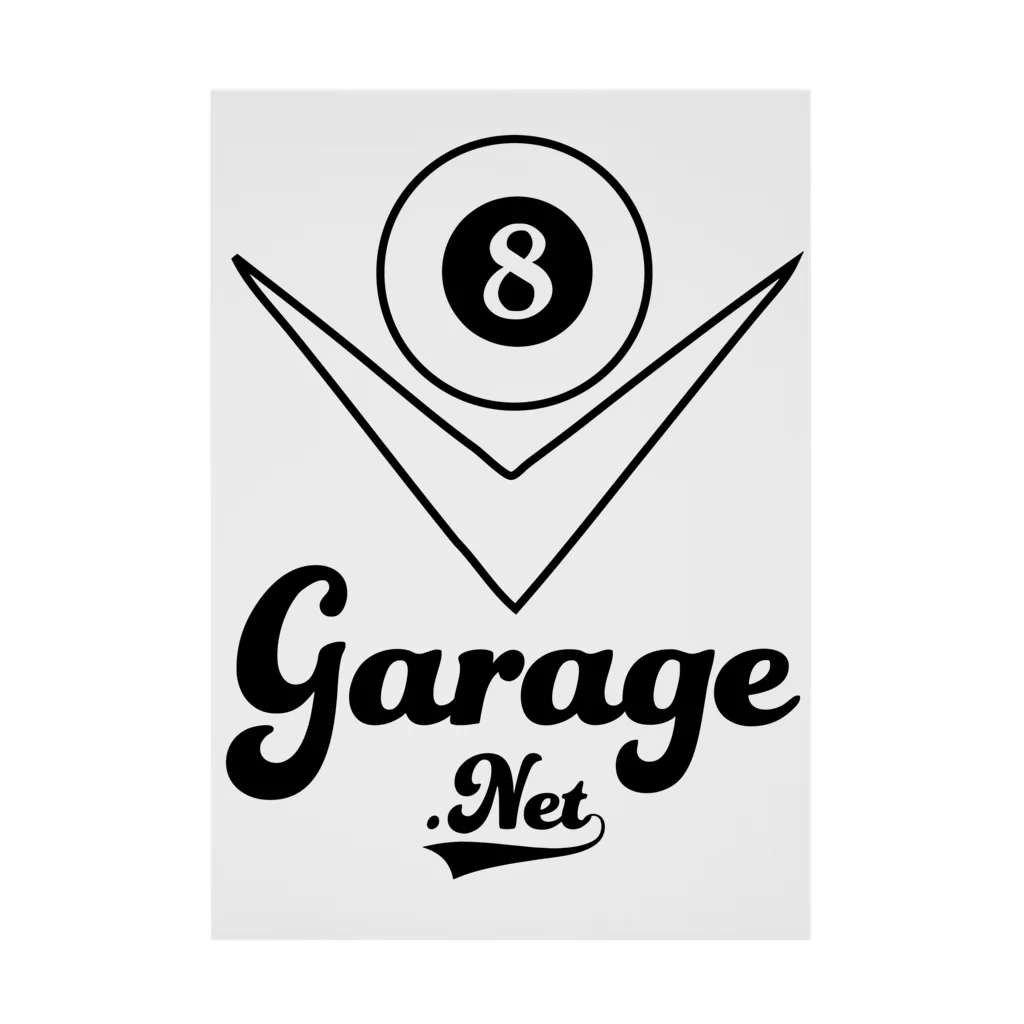 8garage SUZURI SHOPの8garageロゴ V8 Black 吸着ポスター